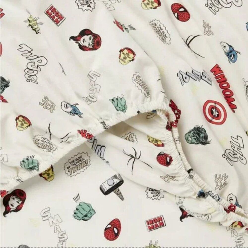 NWT Pillowfort MARVEL Icons 100% Cotton Sheet Set QUEEN NEW! - Picture 4 of 7